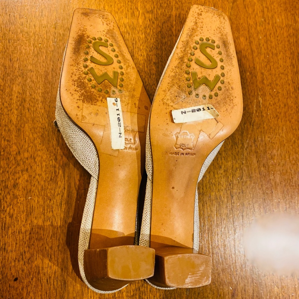 Stuart Weitzman Mules Reptil Leather Made in Spain New without tag Size 11.5 - Picture 12 of 13
